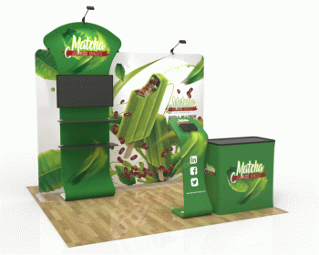 10ft Custom Trade Show Booth Kit I for Frozen Treats & Green Foods