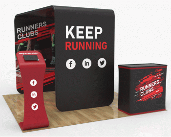 10x10 Custom Portable Trade Show Booth Kit S for Sportswear & Running Equipment