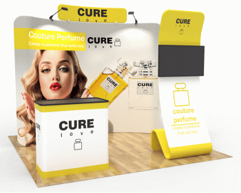 10x10ft Trade Show Booth Package 24 for Perfume & Beauty Brands – Fragrance Show Ready