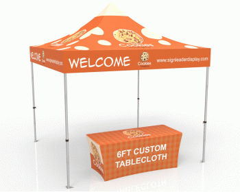10x10 Pop Up Canopy Tent with Custom Table Cover for Events