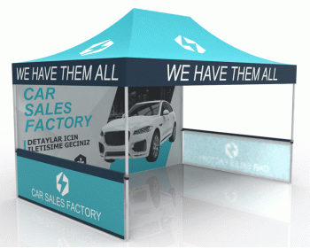 10x15 Event Canopy Tent with Backwall and Half Sidewalls