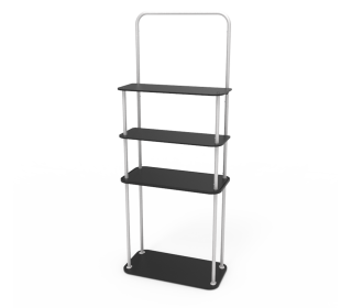 Portable Display Tower Fabric Shelf Stand With Graphic