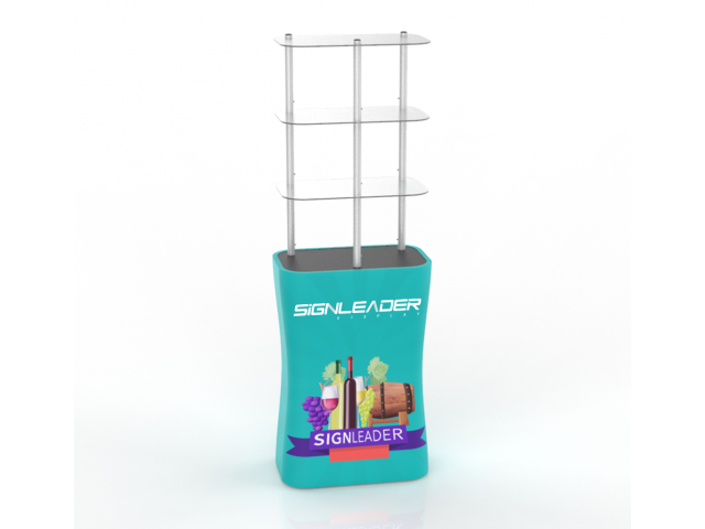 Portable Rectangular Display Rack/ Display Tower Counter With Graphic