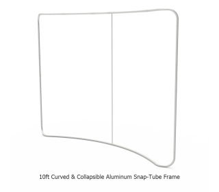 10ft Curved Tension Fabric Display With Podium Case|Portable Trade Show Booth