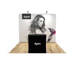 10ft Straight Tension Fabric Display With Podium Case|Portable Trade Show Booth