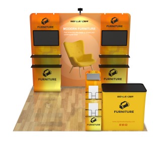 10ft Custom Portable Trade Show Booth Kit G