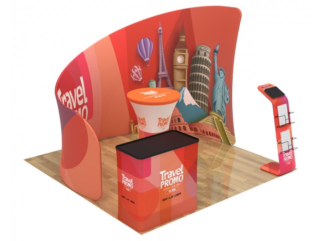 10ft Custom Portable Trade Show Booth Kit L