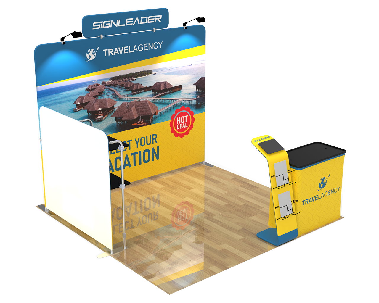 10ft Custom Portable Trade Show Booth Kit V