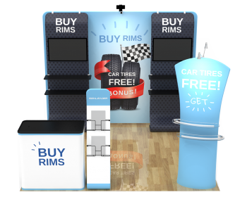 10ft Custom Portable Trade Show Booth Kit W