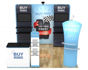 10ft Custom Portable Trade Show Booth Kit W