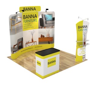 10ft Curved Portable Trade Show Booth Kit 20