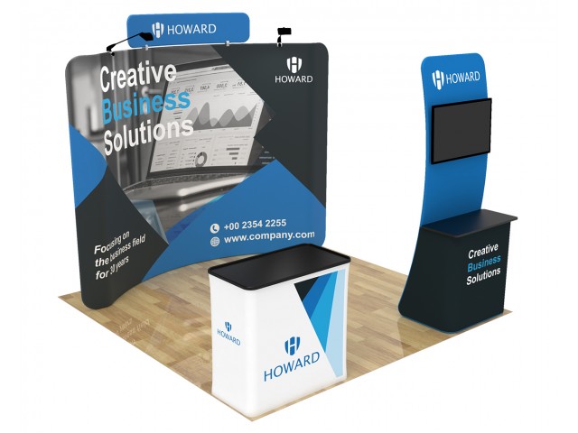 10ft Curved Portable Trade Show Booth Kit 26