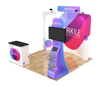 10ft Curved Portable Trade Show Booth Kit 28