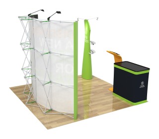 10ft Curved Velcro Portable Trade Show Booth Kit 30