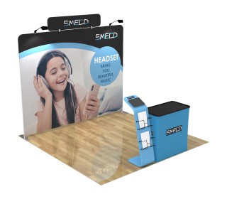 10ft Straight Portable Trade Show Booth Kit 19