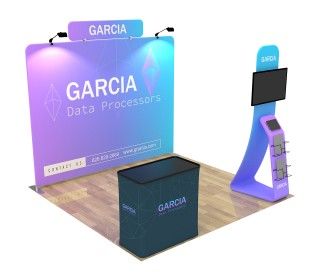 10ft Straight Portable Trade Show Booth Kit 29