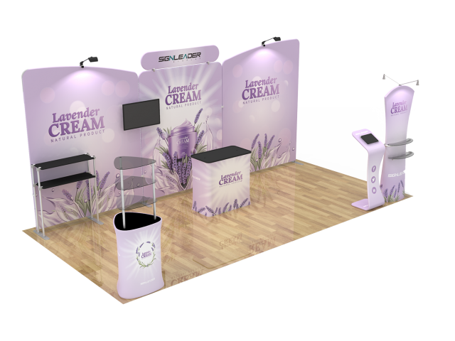 10x20ft Commercial Custom Trade Show Booth Combo K