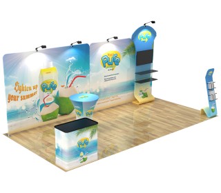 10x20ft Commercial Custom Trade Show Booth Combo N