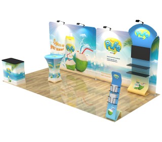 10x20ft Commercial Custom Trade Show Booth Combo N