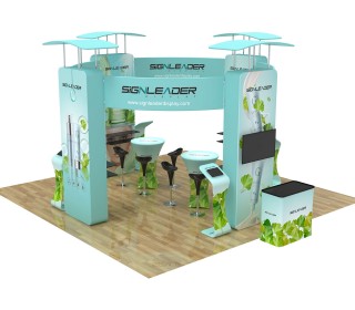 20x20ft Commercial Custom Trade Show Booth Combo A