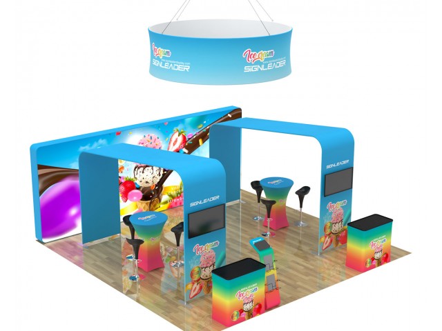20x20ft Commercial Custom Trade Show Booth Combo B