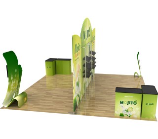 20x20ft Commercial Custom Trade Show Booth Combo D