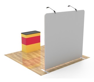 8ft Straight Tension Fabric Display With Podium Case|Portable Trade Show Booth