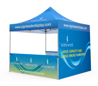 Custom Pop Up Canopy Tent 10x10 with Double-Sided Full Backwall & 2 x Single-Sided Half Sidewalls