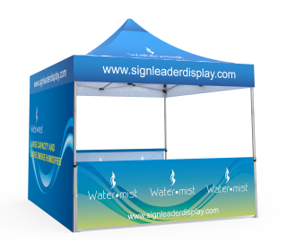 Custom Pop Up Canopy Tent 10x10 with Double-Sided Full Backwall & 2 x Single-Sided Half Sidewalls