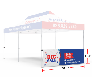 Custom Printed Tent Half Sidewall for 10x20 Tent