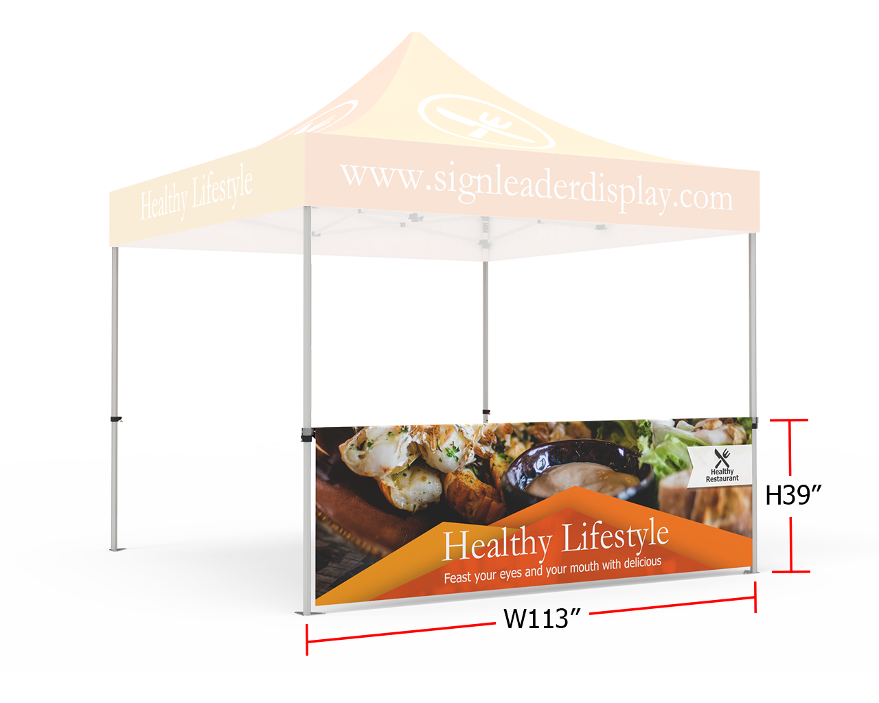 Custom Printed Tent Halfwall for 10x10 Tent - Signleader