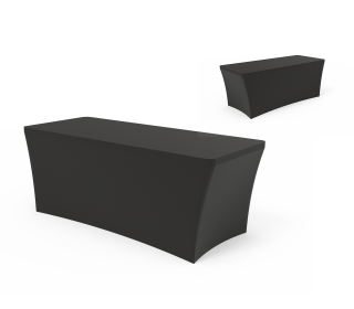 Solid Black Stretch Table Covers