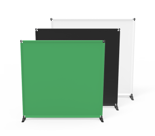 8x8ft Green & White Custom Telescopic Aluminum Tube Tension Fabric Video Backdrop Banner Stand