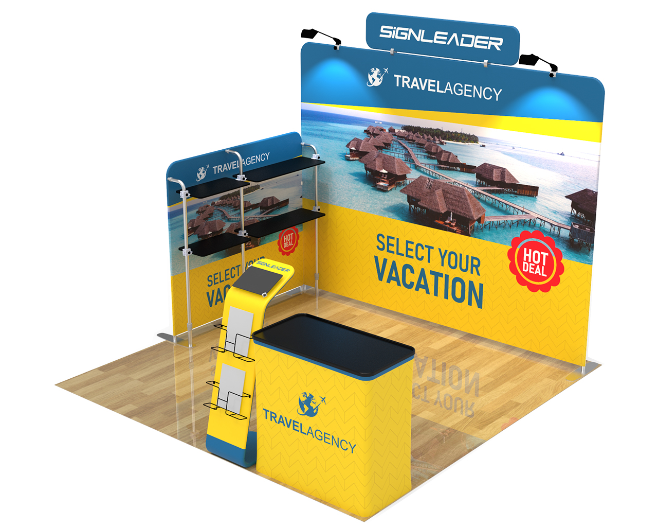 10ft Custom Portable Trade Show Booth Kit V