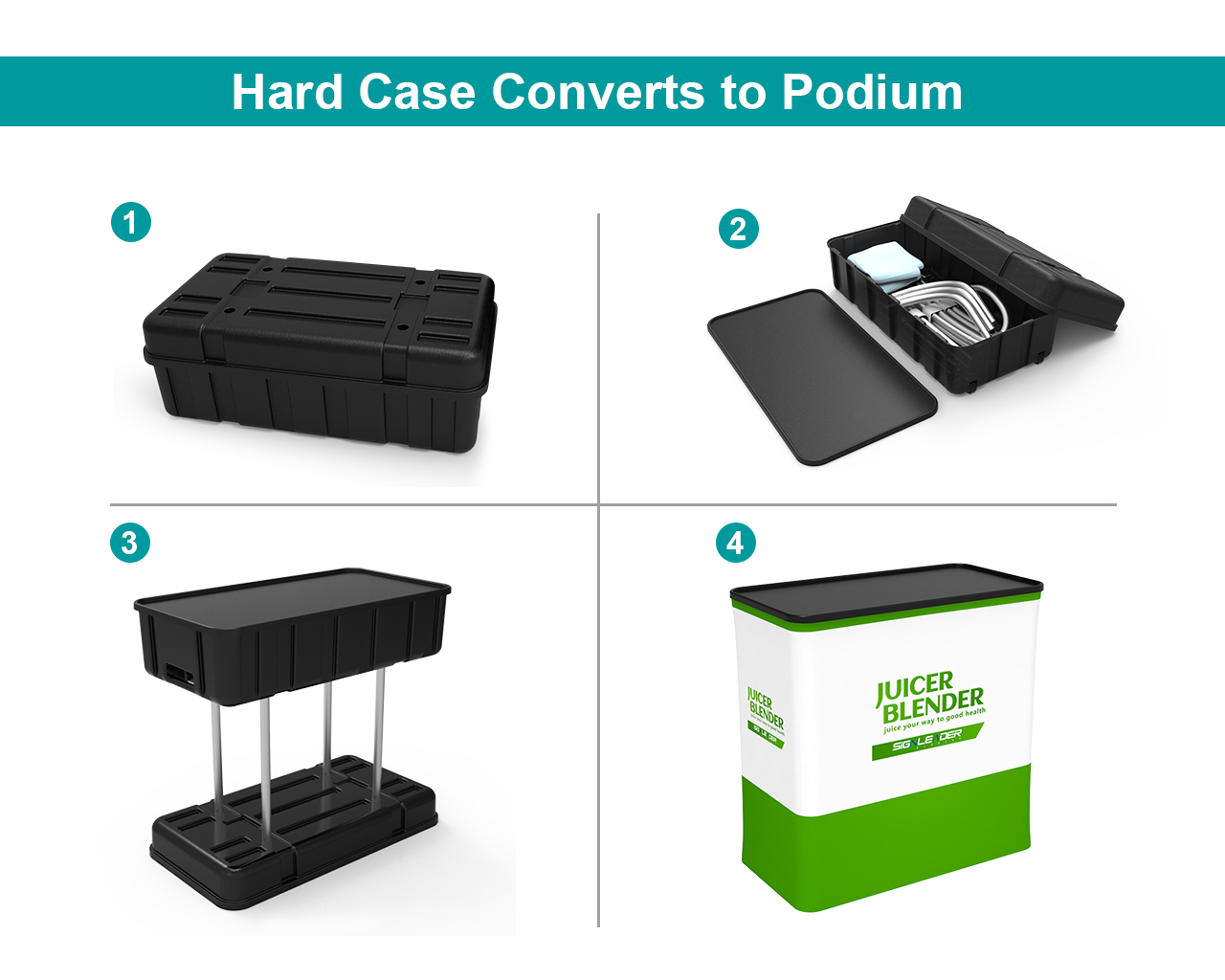 10ft Commercial Portable Custom Trade Show Booth Combo 04