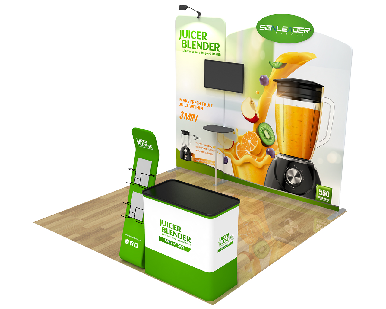 10ft Commercial Portable Custom Trade Show Booth Combo 04