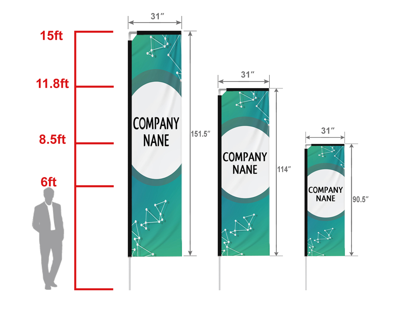Custom Rectangle Flag