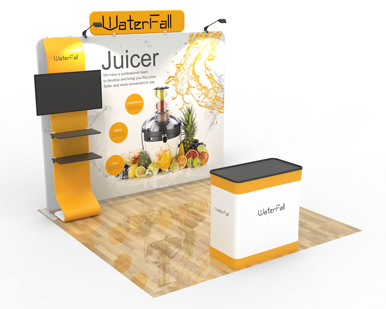 10ft Straight Portable Trade Show Booth Kit 17