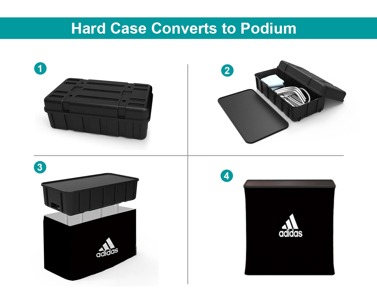10ft Curve Velcro Fabric Pop Up Display With Podium Case|Portable Trade Show Booth