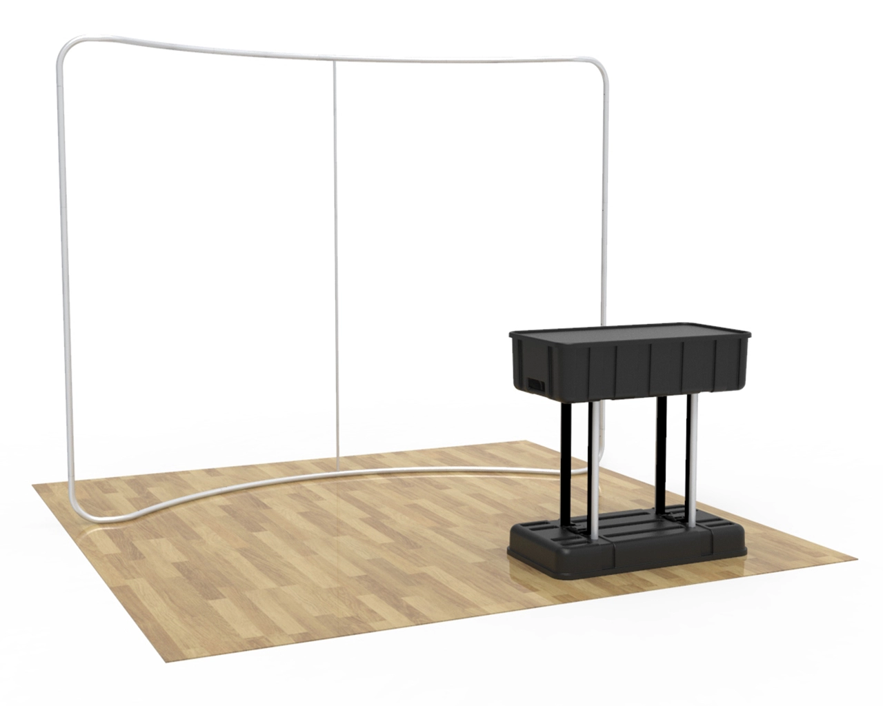 10ft Curved Portazip Trade Show Booth Main Animated