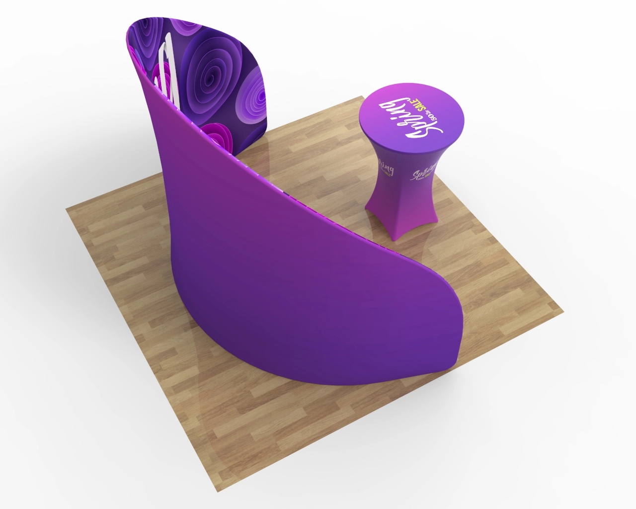 10ft Custom Small Curved Trade Show Booth Idea 10