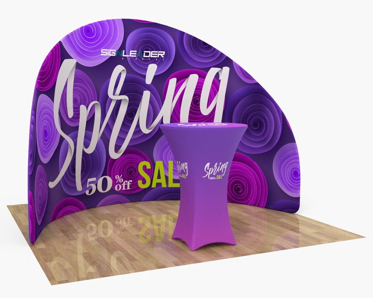10ft Custom Small Curved Trade Show Booth Idea 10
