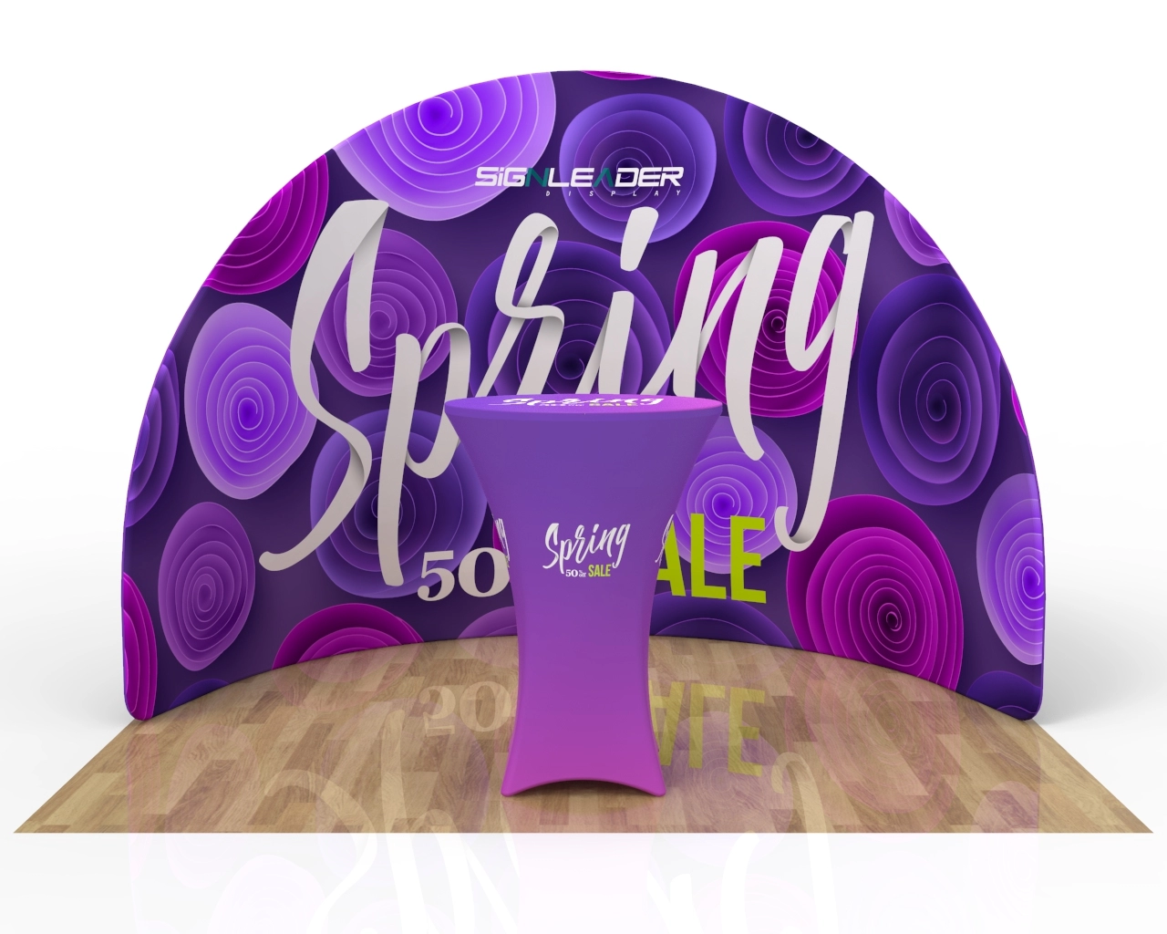 10ft Custom Small Curved Trade Show Booth Idea 10