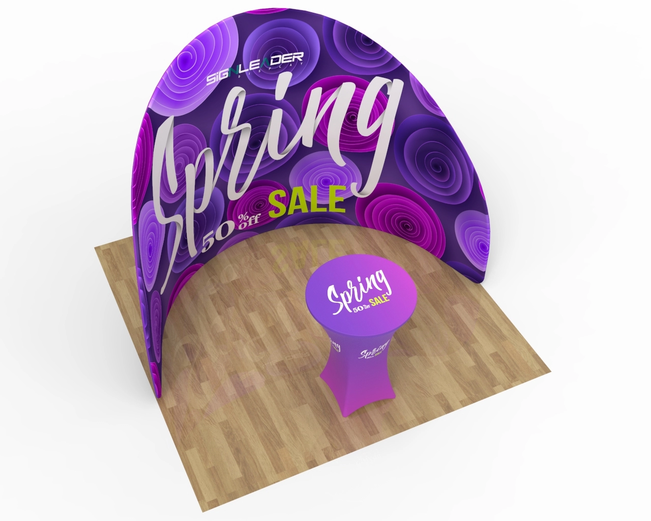 10ft Custom Small Curved Trade Show Booth Idea 10