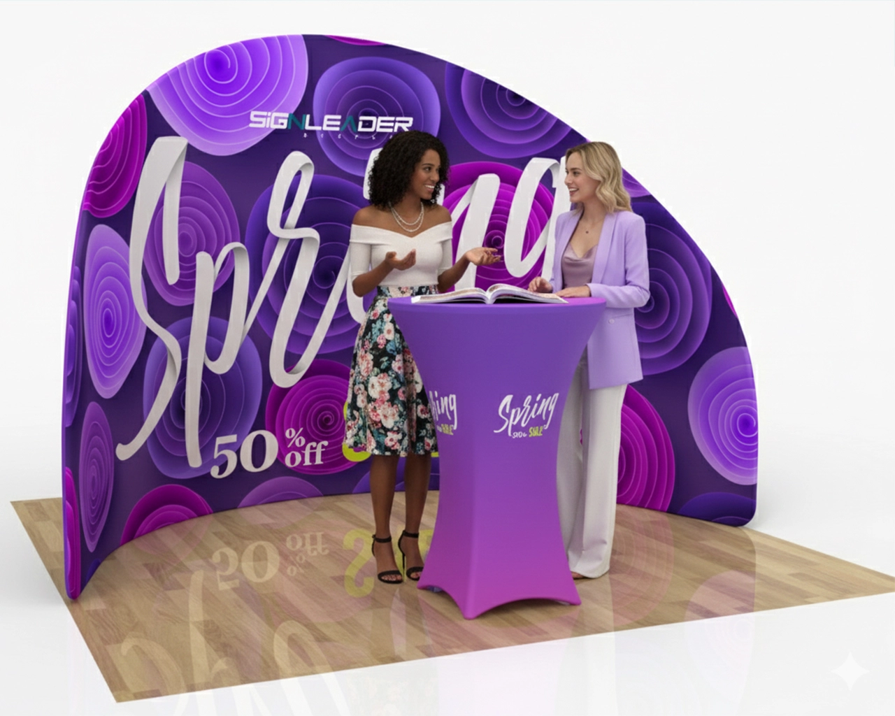 10ft Custom Small Curved Trade Show Booth Idea 10