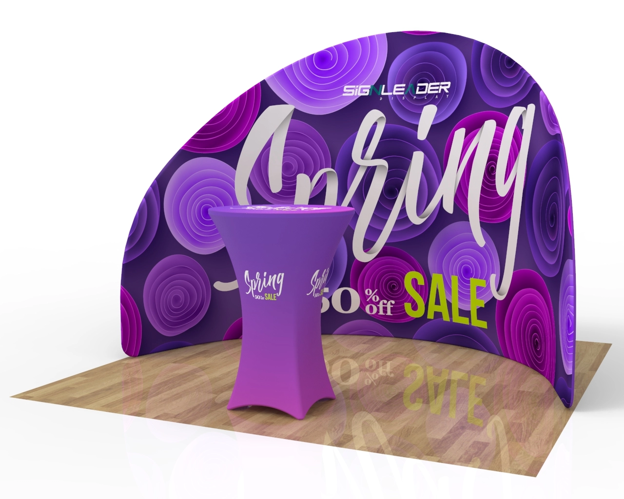 10ft Custom Small Curved Trade Show Booth Idea 10