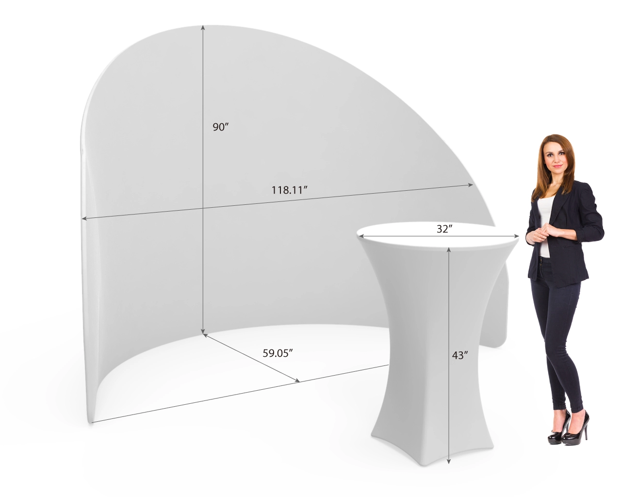 10ft Custom Small Curved Trade Show Booth Idea 10