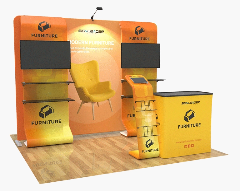 10ft Custom Trade Show Booth Kit G for Furniture Hardware & Accessories