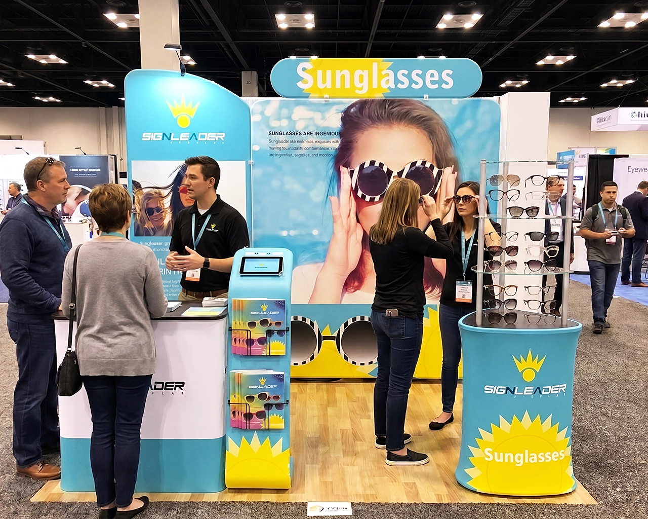 10ft Custom Trade Show Booth Kit C for Sunglasses & Personal Gear Brands