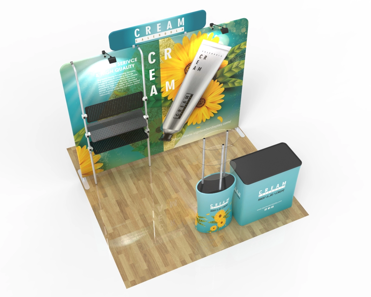 10ft Custom Trade Show Booth Kit D for Natural Skincare & Hand Cream Products